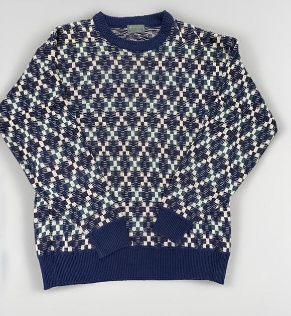 Descente Other - Descente Men’s LG Vintage Golf Collection Knitted Geometric Multicolor Sweater